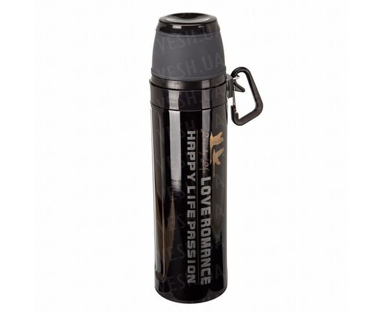 Товар распродан - Термос Passion с карабином 550 мл. Черный - Термосы, фото 1