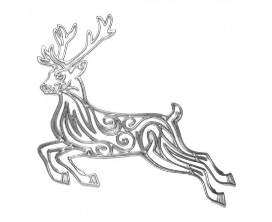 Товар распродан - Украшение Олень метал. 12х9 см серебро - Новогодние игрушки и украшения, фото 1