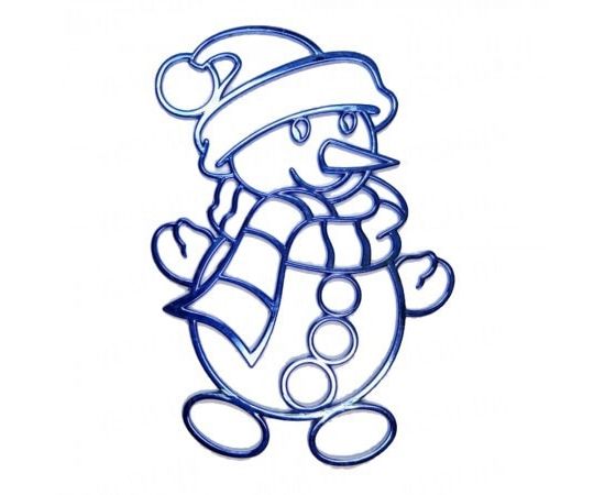 Товар распродан - Украшение Снеговик метал. 12х9 см синий - Новогодние игрушки и украшения, фото 1