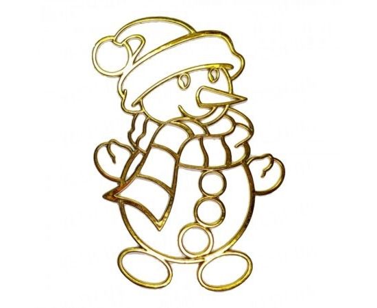 Товар распродан - Украшение Снеговик метал. 12х9 см золото - Новогодние игрушки и украшения, фото 1