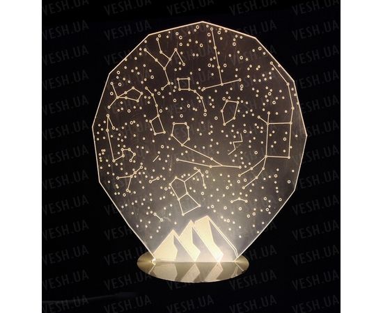 Товар распродан - Звездное небо- Оптический обман, превращающий 2D светильник в 3D - Настольные лампы, фото 1