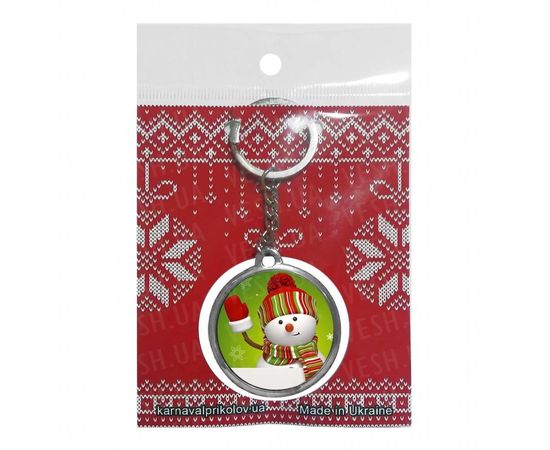 Товар распродан - Брелок двухсторонний 2018 Снеговик зеленый - Брелки, фото 1