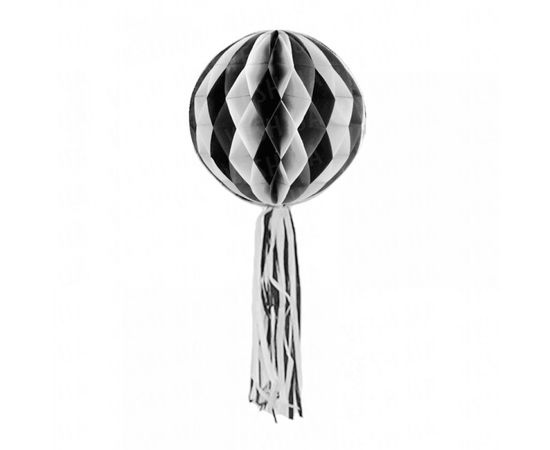 Товар распродан - Бумажный шар соты полосатый 30 см белый - Новогодние игрушки и украшения, фото 1