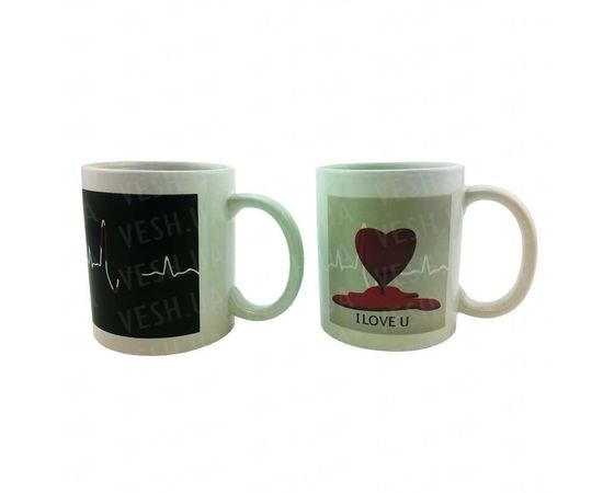 Товар распродан - Чашка хамелеон Кардиограмма - Чашки, фото 1