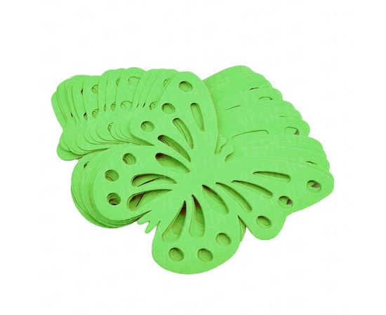 Товар распродан - Декор бумажный Бабочки уп. 24шт салатовый - Аксессуары для праздника, фото 1