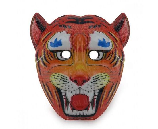 Товар распродан - Маска Детская Тигр уп. 12 шт пластик - Карнавальные маски, фото 1