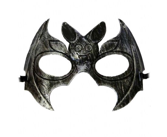 Товар распродан - Маска пластик Летучая мышь серебро - Карнавальные маски, фото 1