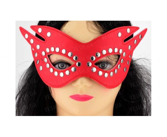 Товар распродан - Маска с заклепками красная - Карнавальные маски, фото 1