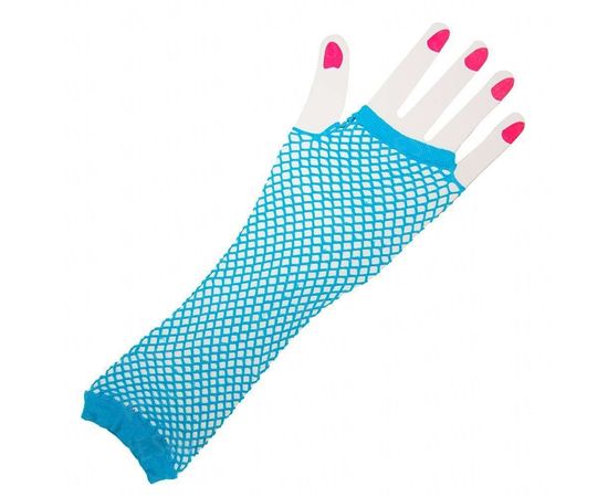 Товар распродан - Митенки длинные голубые - Перчатки варежки, фото 1