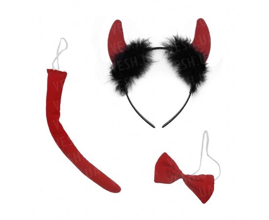 Товар распродан - Набор Чертенок ушки, хвост, галстук бабочка - Карнавальные шляпы, фото 1 Товар распродан - Набор Чертенок ушки, хвост, галстук бабочка - Карнавальные шляпы, фото 1