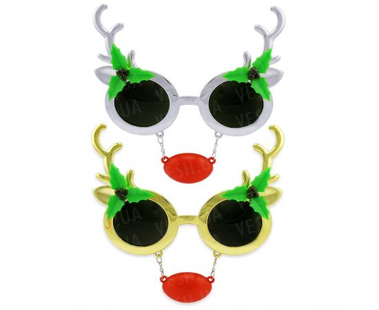 Товар распродан - Очки с носом Олень - Карнавальные аксессуары, фото 1