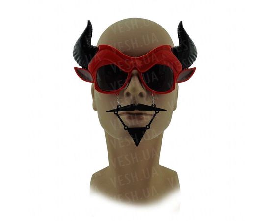 Товар распродан - Очки с усами Бык - Карнавальные аксессуары, фото 1