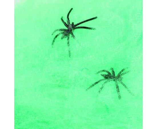 Товар распродан - Паутина цветная с пауками зеленая - Аксессуары для праздника, фото 1