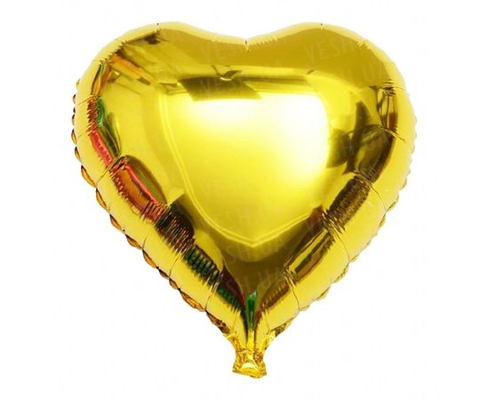 Товар распродан - Шарик (45см) Сердечко золотое - Шары воздушные, фото 1