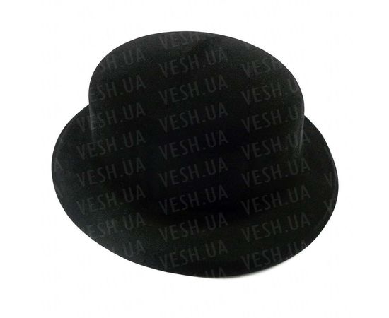 Товар распродан - Шляпа Котелок флок черная - Карнавальные шляпы, фото 1