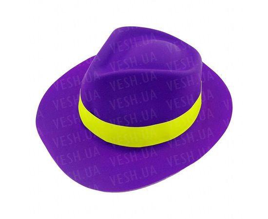 Товар распродан - Шляпа Мужская пластик с лентой фиолетовая - Карнавальные шляпы, фото 1