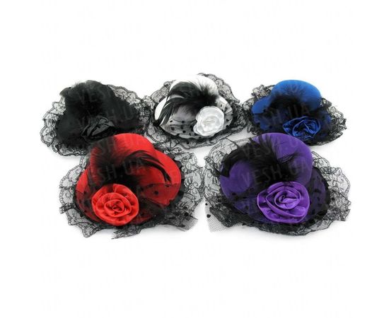 Товар распродан - Шляпка Гламур маленькая с розой - Карнавальные шляпы, фото 1