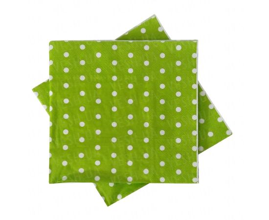 Товар распродан - Салфетки Горошек зеленый (уп. 20шт) - Скатерти, фото 1