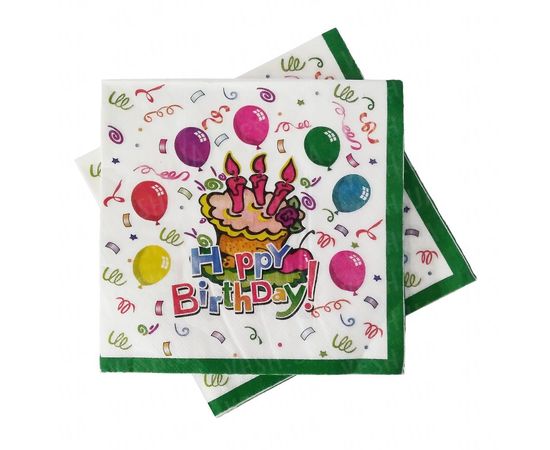 Товар распродан - Салфетки Happy Birthday белые (уп. 20шт) - Скатерти, фото 1 Товар распродан - Салфетки Happy Birthday белые (уп. 20шт) - Скатерти, фото 1