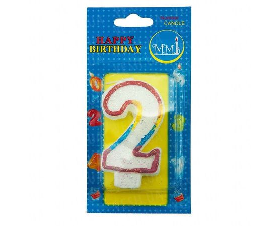 Товар распродан - Свеча Цифра Радуга 2 - Свечи для торта, фото 1