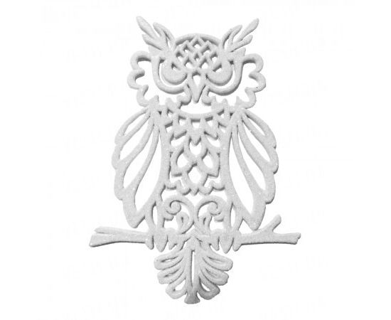 Товар распродан - Украшение Сова пластик 12х9 см белый - Новогодние игрушки и украшения, фото 1