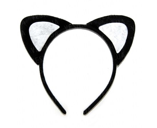 Товар распродан - Ушки Кошка черные уп. 12 шт - Карнавальные шляпы, фото 1
