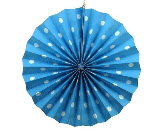 Товар распродан - Веерный круг картон 30 см голубой 0001 - Аксессуары для праздника, фото 1