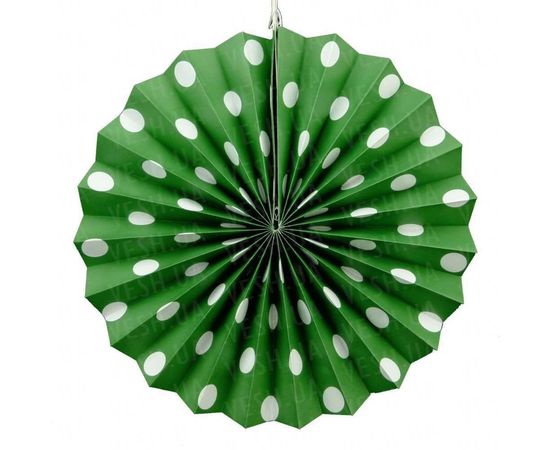 Товар распродан - Веерный круг картон 30 см малахитовый 0016 - Аксессуары для праздника, фото 1