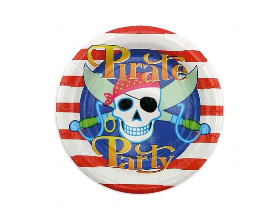 Товар распродан - Бумажные тарелки диам.18 см Пираты уп. 10 шт - Одноразовая посуда, фото 1