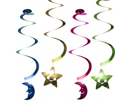 Товар распродан - Декор спиральки Луна и Звезды уп. 6 шт - Аксессуары для праздника, фото 1 Товар распродан - Декор спиральки Луна и Звезды уп. 6 шт - Аксессуары для праздника, фото 1