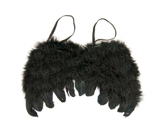 Товар распродан - Крылья Ангела Детские 22х32 см черные - Карнавальные аксессуары, фото 1