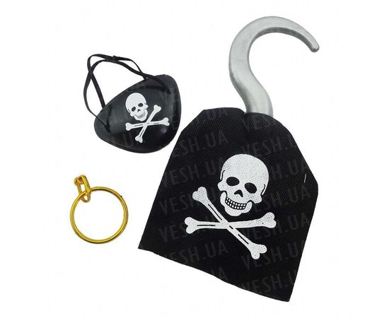 Товар распродан - Набор Пирата с крюком 3 предмета - Карнавальные аксессуары, фото 1