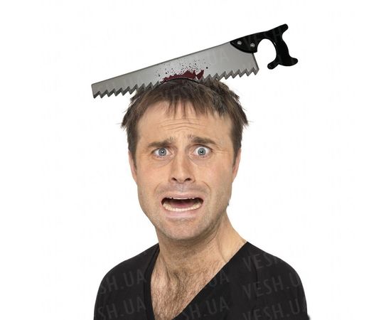 Товар распродан - Пила в голову - Карнавальные аксессуары, фото 1 Товар распродан - Пила в голову - Карнавальные аксессуары, фото 1
