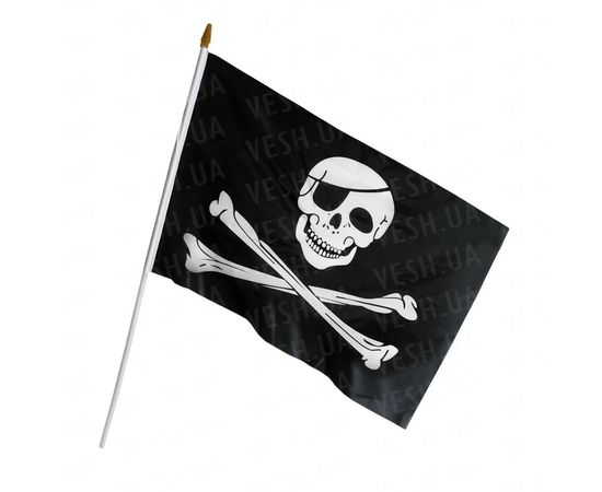 Товар распродан - Пиратский Флаг 45х30см с пластиковой ручкой - Флаги и плакаты, фото 1