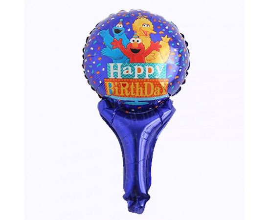 Товар распродан - Шарик с надувной ручкой Happy Birthday мапет - Шары воздушные, фото 1