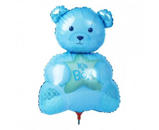 Товар распродан - Шарик с палочкой 35 см Мишка - Шары воздушные, фото 1