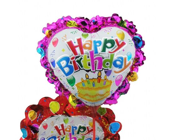 Товар распродан - Шарик с палочкой 35 см Сердце с кружевом - Шары воздушные, фото 1