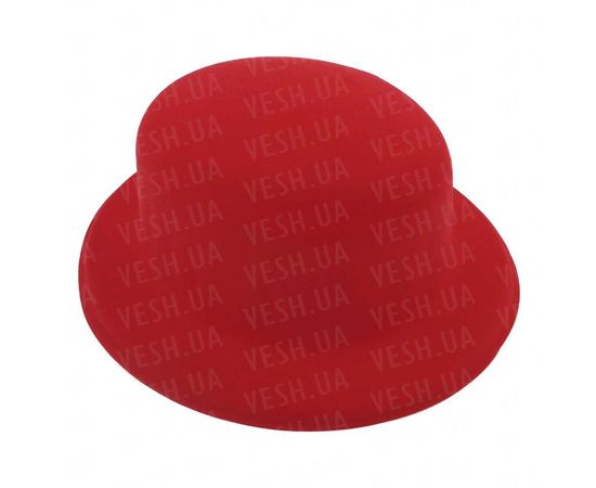 Товар распродан - Шляпа Котелок флок красная - Карнавальные шляпы, фото 1