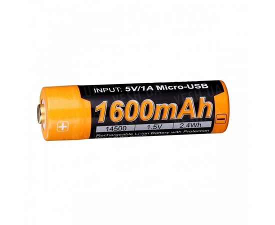 Аккумулятор 14500 Fenix ARB-L14-1600U (1600 mAh) : -Элементы питания и ЗУ, фото 1