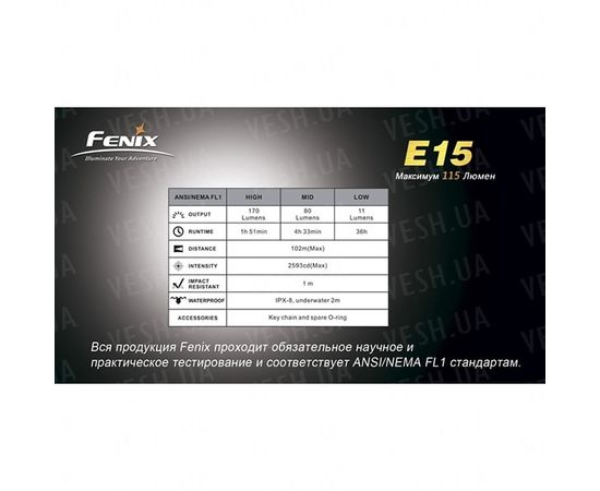 Фонарь Fenix E15 Cree XP-E : -E серия, фото 1