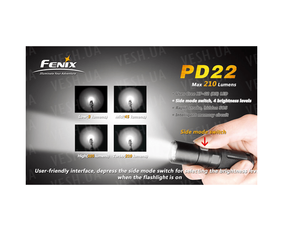 Фонарь Fenix PD22 Cree XP-G2 (R5) : -PD серия, фото 1 Фонарь Fenix PD22 Cree XP-G2 (R5) : -PD серия, фото 1