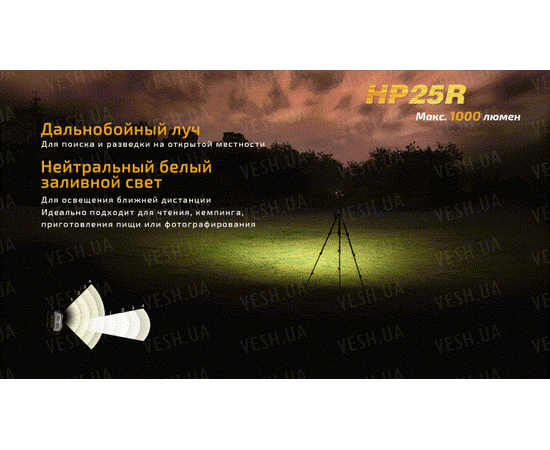 Налобный фонарь Fenix HP25R Cree XM-L2 U2 : -HP серия, фото 1 Налобный фонарь Fenix HP25R Cree XM-L2 U2 : -HP серия, фото 1