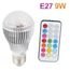 Супер мощная 16-ти цветная 9W LED лампочка с пультом дистанционного управления и разными режимами освещения - для больших комнат (мод. E-27-9W), фото 1