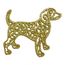 Украшение Собака Ажурная пластик 12х9 см золото, фото 1